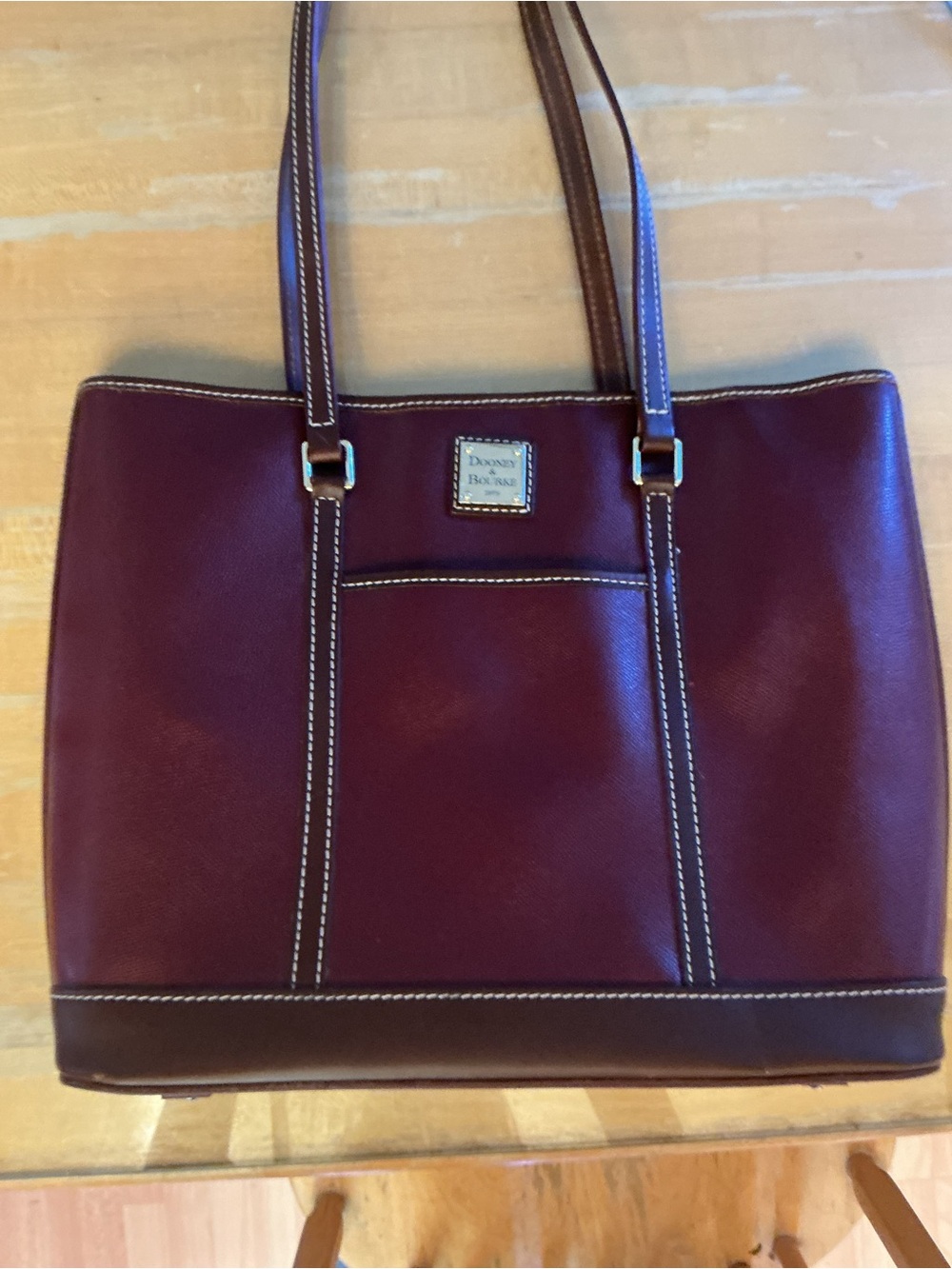 Dooney & Bourke Burgundy/Coffee Leather Tote
